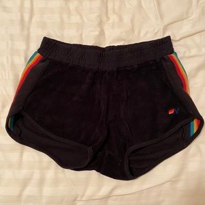 Aviator Nation Five Stripe Velvet Shorts